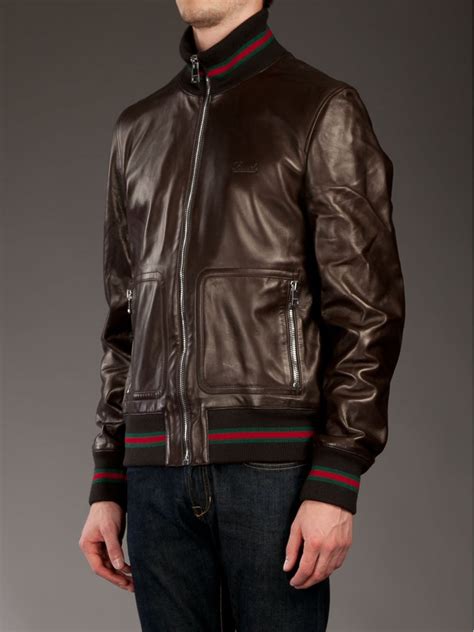 gucci men's leather jacket